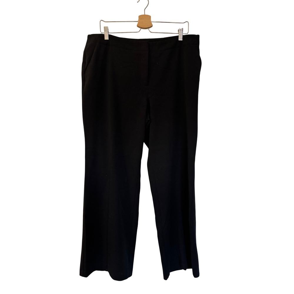 Chicos Black Wide Leg Dress Pants Sz 2.5 Short Trousers 1B108878 Stretch Office